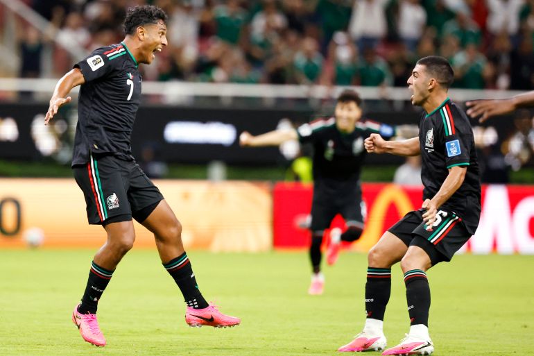 Luis Romo merayakan gol kemenangan Meksiko atas Korea Selatan di Piala Dunia 2026