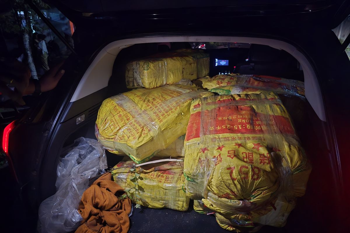 Barang bukti 325 kilogram sabu hasil pengungkapan Bareskrim Polri dan Bea Cukai di Aceh.