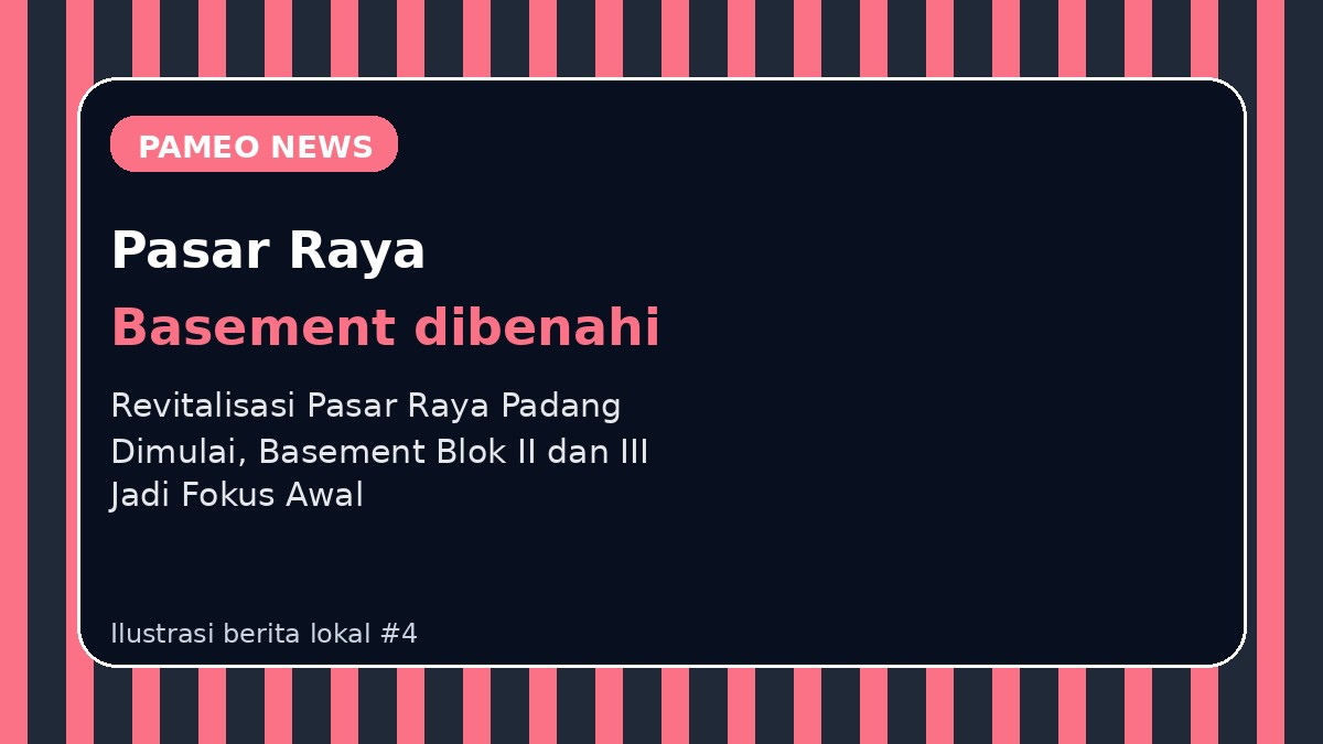 Revitalisasi Pasar Raya Padang Dimulai, Basement Blok II dan III Jadi Fokus Awal