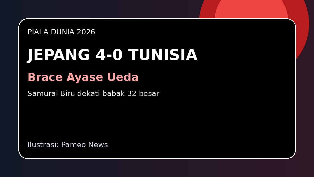 Ilustrasi laga Jepang vs Tunisia di Piala Dunia 2026