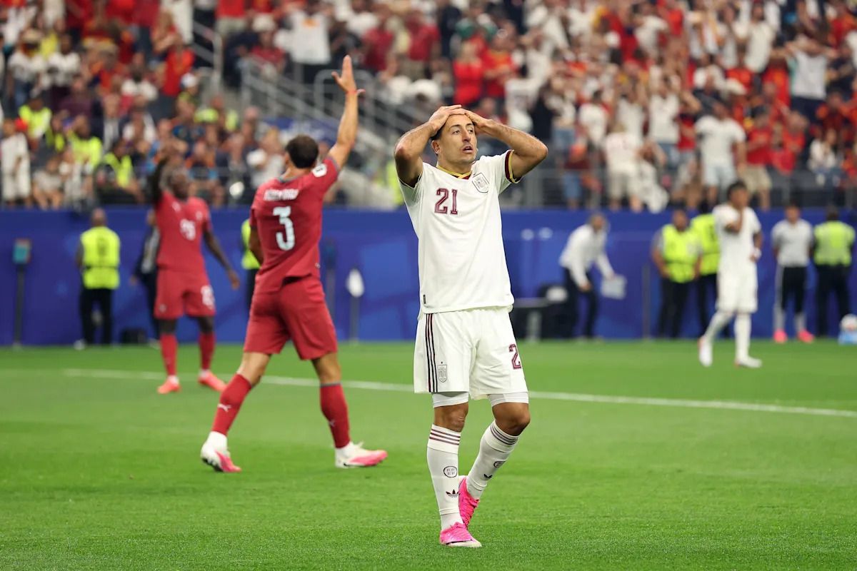 Cristiano Ronaldo kecewa setelah Portugal tersingkir dari Spanyol di 16 besar Piala Dunia 2026