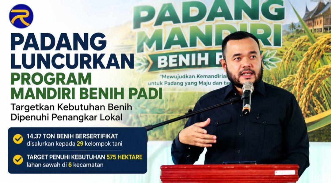 Padang Luncurkan Program Mandiri Benih Padi, Targetkan Swasembada 2029 Lewat Penangkar Lokal