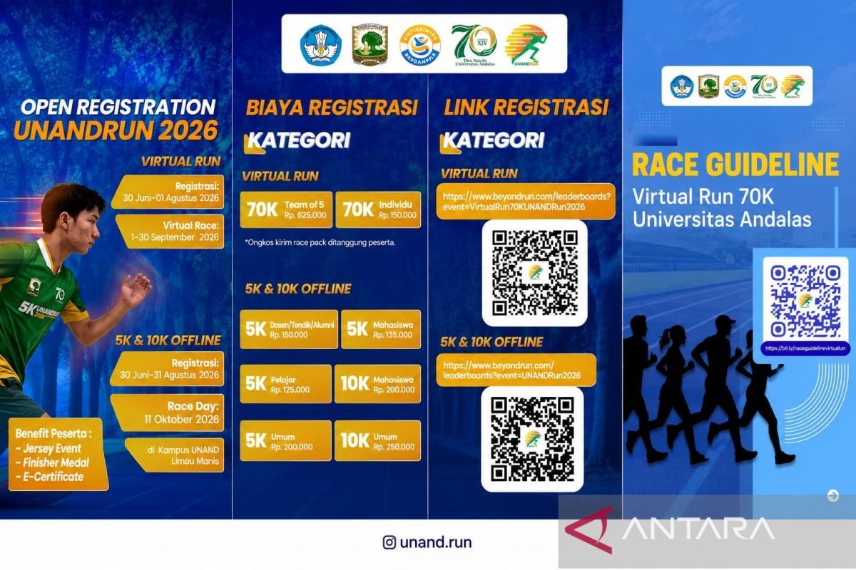 UNANDRun 2026 - Dies Natalis ke-70 Universitas Andalas