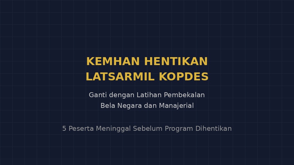 Ilustrasi penghentian latsarmil Koperasi Desa Merah Putih oleh Kemhan